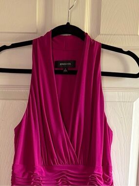 Women's Fuchsia Wrap-Front Dress